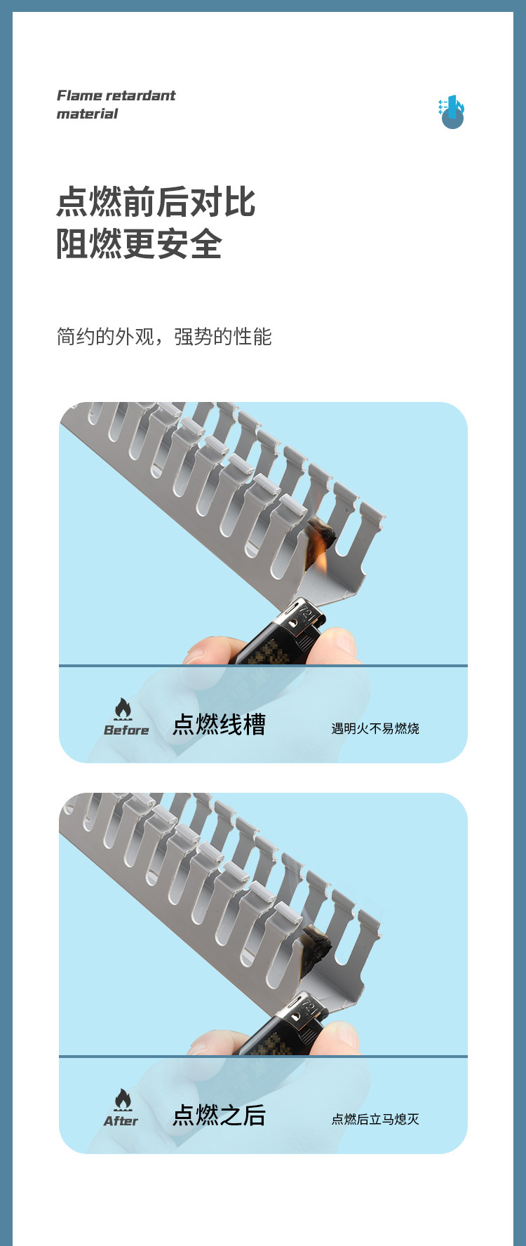 訊浦 配電柜走線槽 U型阻燃行線槽  帶蓋板 1米一根_http://www.oann34.cn_所有產(chǎn)品_第5張