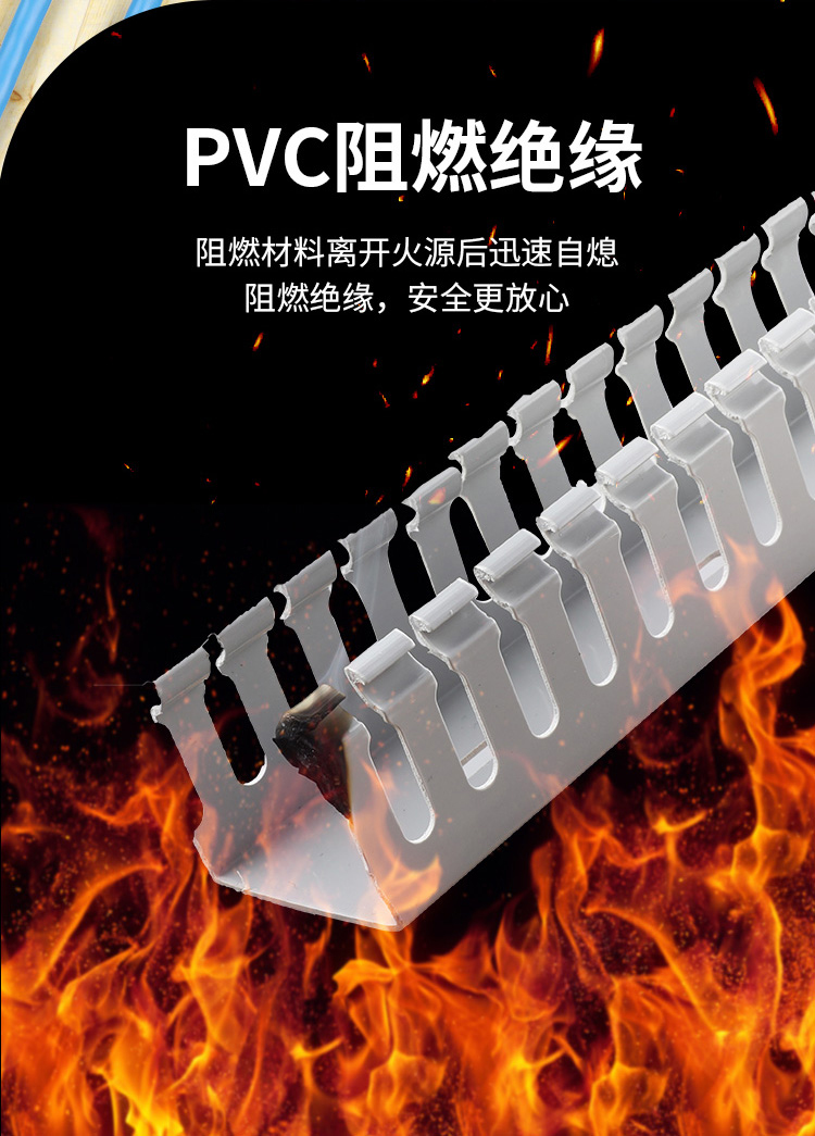 訊浦 配電柜走線槽 U型阻燃行線槽  帶蓋板 1米一根_http://www.oann34.cn_所有產(chǎn)品_第4張
