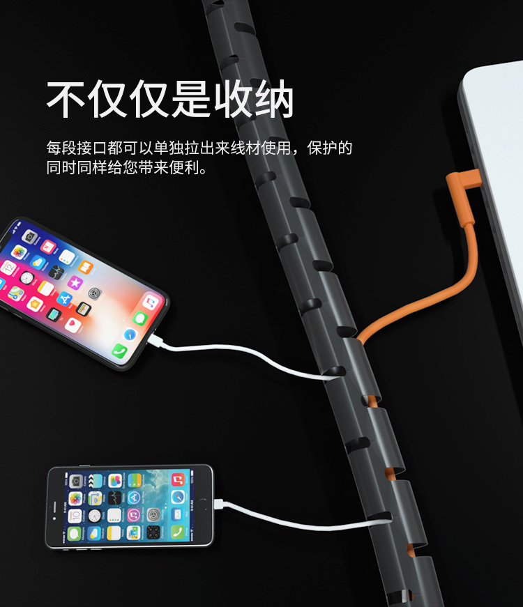 訊浦 理線管束線管 送固線夾 線纜絕緣管 黑色/白色_http://www.oann34.cn_所有產(chǎn)品_第2張