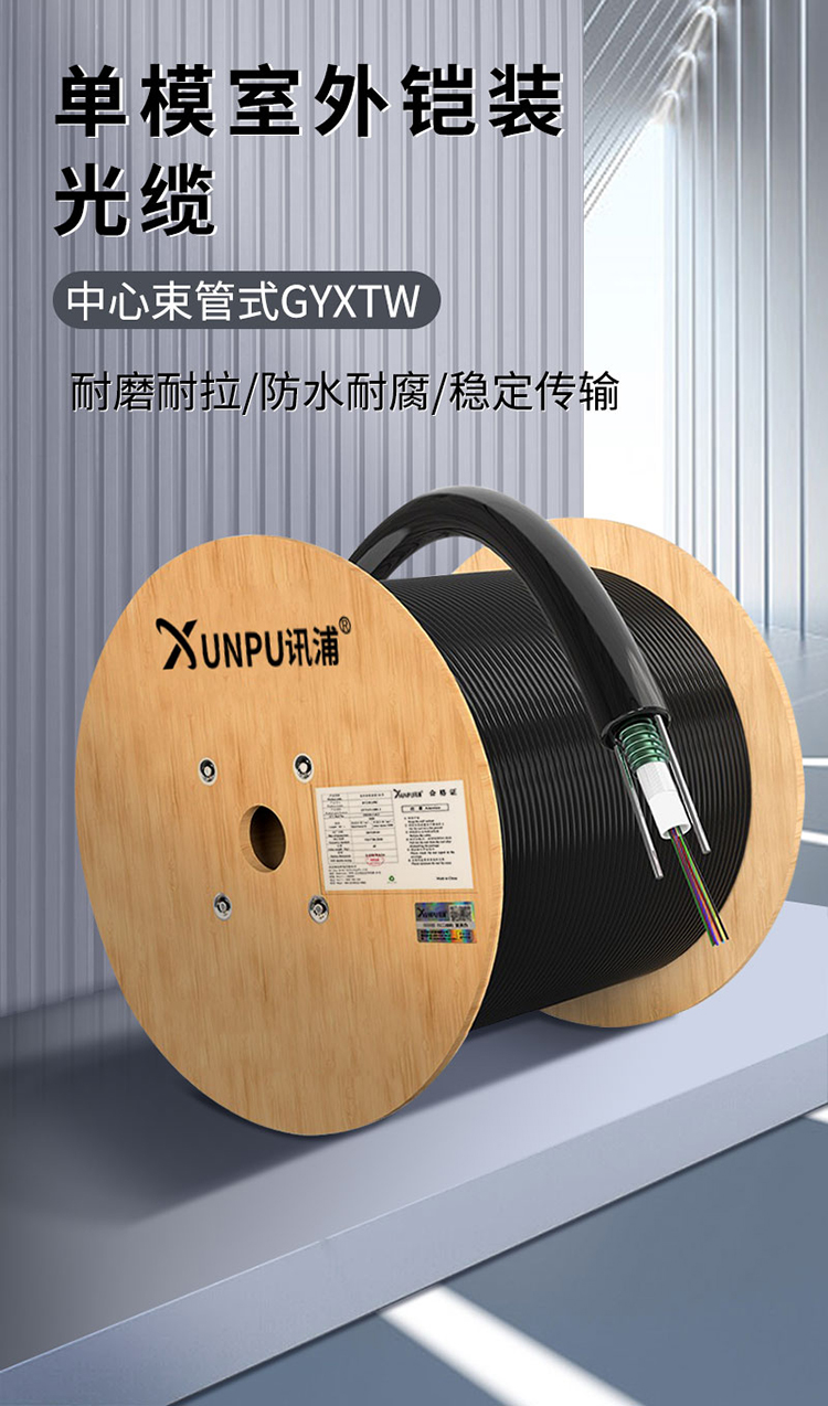 訊浦 多模千兆4-48芯室外鎧裝光纜 GYXTW中心束管式光纖50/125 100米、1000米_http://www.oann34.cn_所有產(chǎn)品_第1張