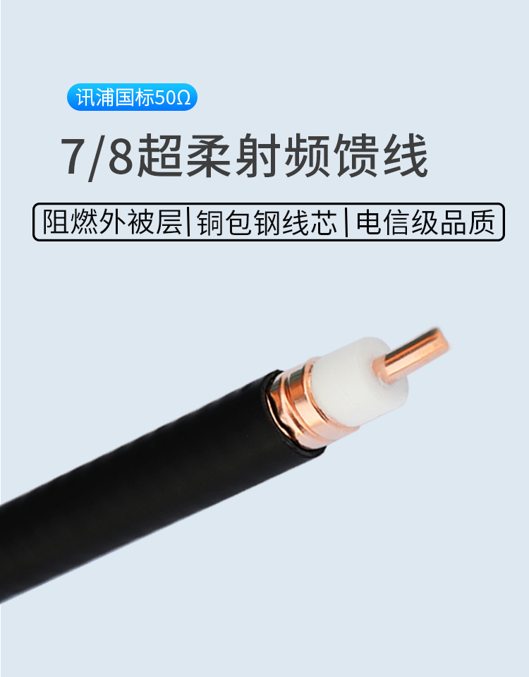訊浦 饋線 7/8射頻饋線XRCAY50-22 50歐姆 線芯直徑9.1mm_http://www.oann34.cn_所有產(chǎn)品_第1張