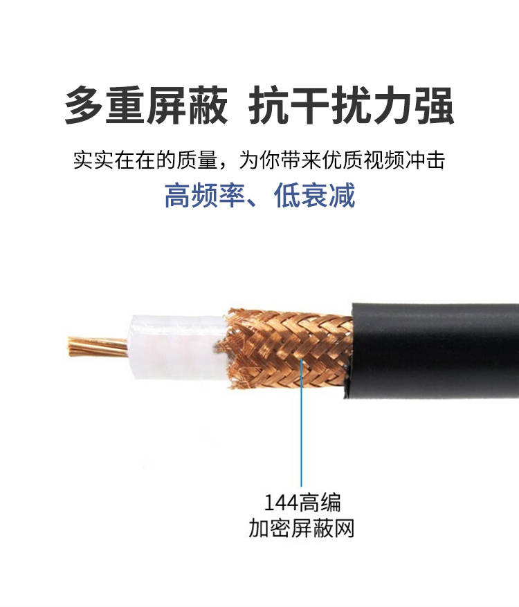 訊浦 SYV50-7射頻線饋線單屏蔽/雙屏蔽 RG213高頻線 銅芯直徑7*0.76mm 100米/卷_http://www.oann34.cn_所有產品_第2張