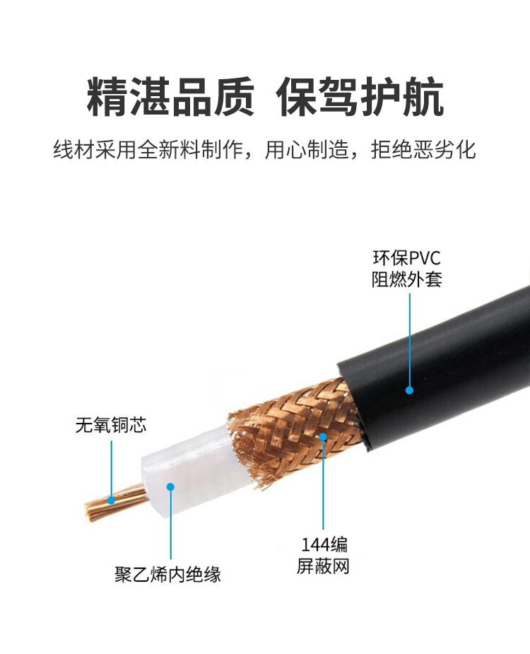 訊浦 SYV50-7射頻線饋線單屏蔽/雙屏蔽 RG213高頻線 銅芯直徑7*0.76mm 100米/卷_http://www.oann34.cn_所有產品_第6張