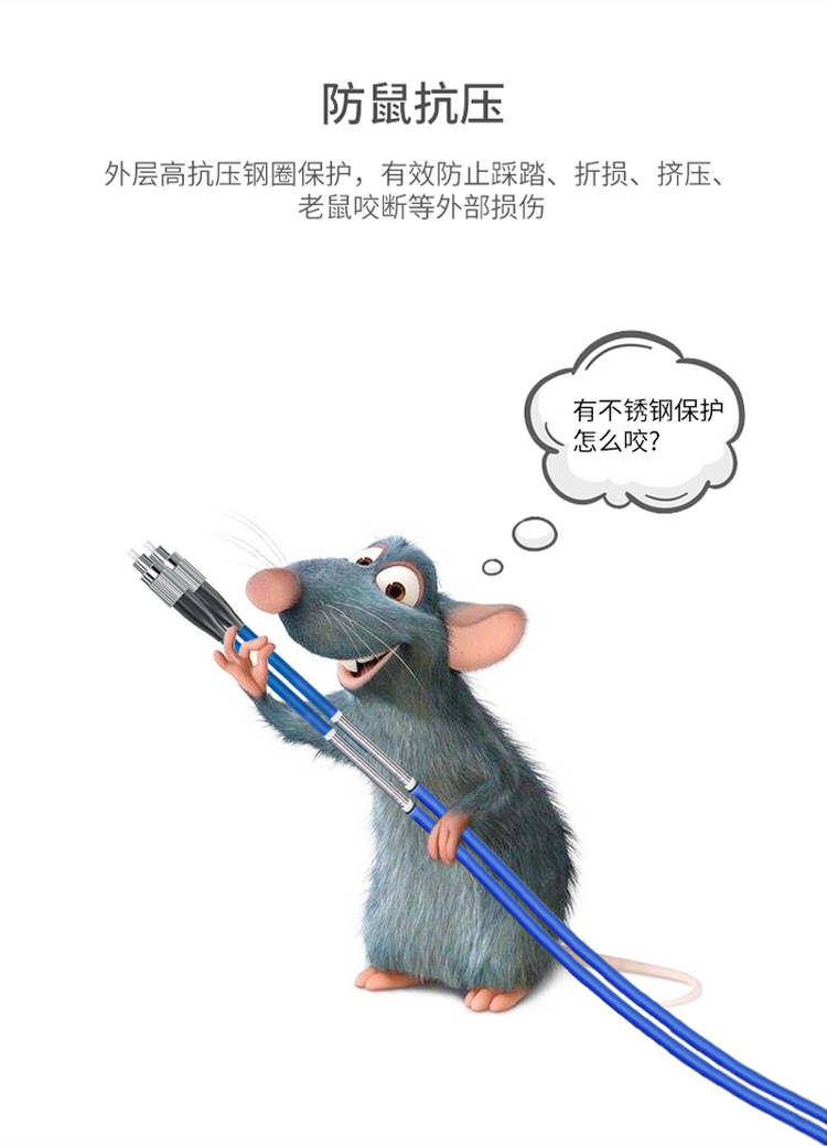 訊浦 單模雙芯鎧裝跳線 防鼠咬光纖跳線 LC-SC跳纖 9/125 3米_http://www.oann34.cn_所有產(chǎn)品_第7張