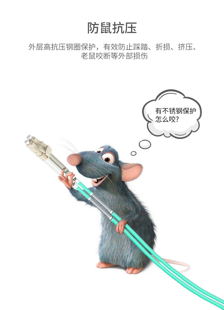 訊浦 萬(wàn)兆多模鎧裝跳線 防鼠咬光纖跳線 雙芯LC-LC跳線 50/125 3米~100米_http://www.oann34.cn_所有產(chǎn)品_第7張
