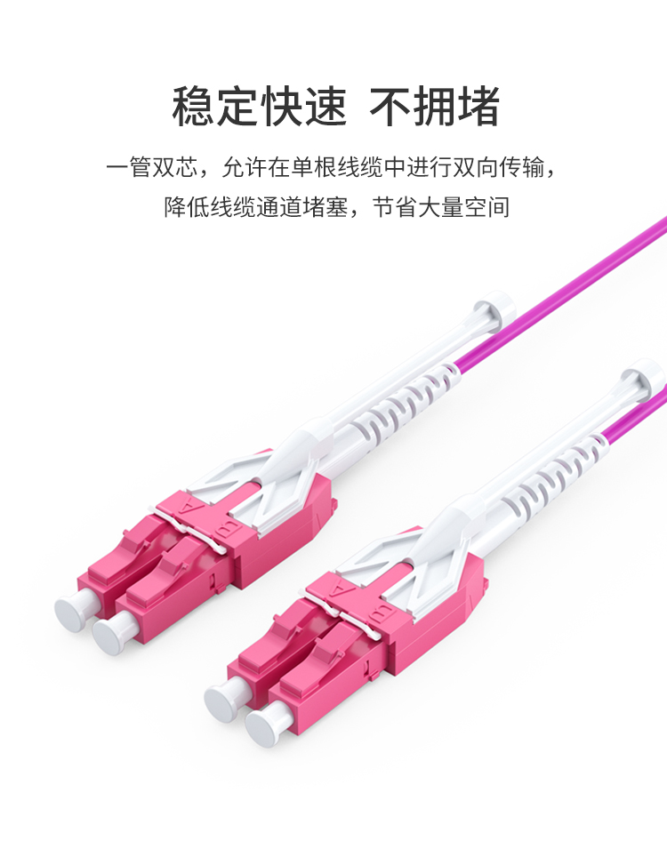 訊浦 萬兆多模光纖跳線LC-LC OM4一管雙芯拉桿推拉式尾纖3米~5米_http://www.oann34.cn_所有產(chǎn)品_第4張
