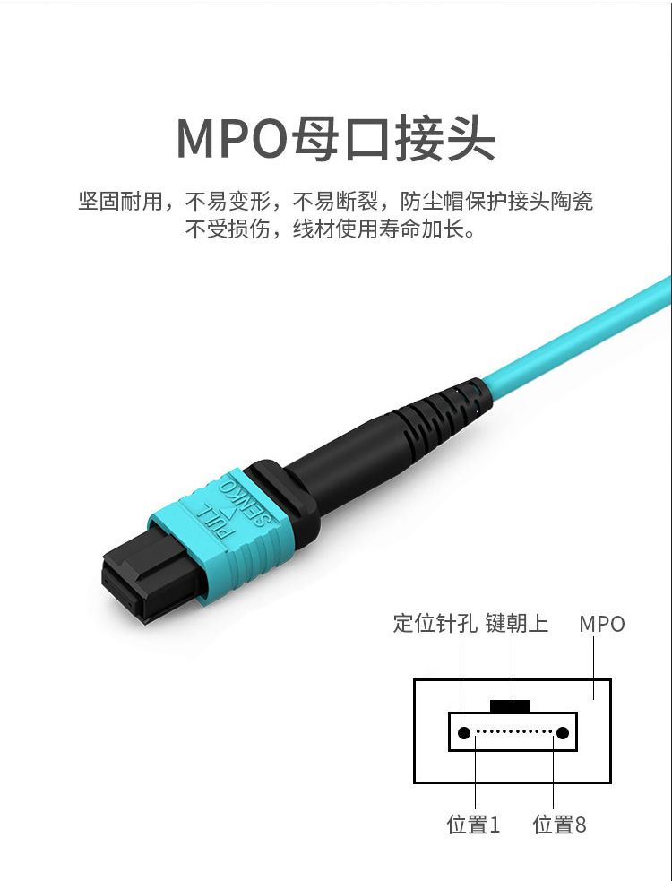 訊浦電信工程級(jí)光纖跳線萬兆多模OM3 MPO-MPO母頭多模12芯 40/100G模塊用MPO分支光纖線 3米~30米_http://www.oann34.cn_所有產(chǎn)品_第5張
