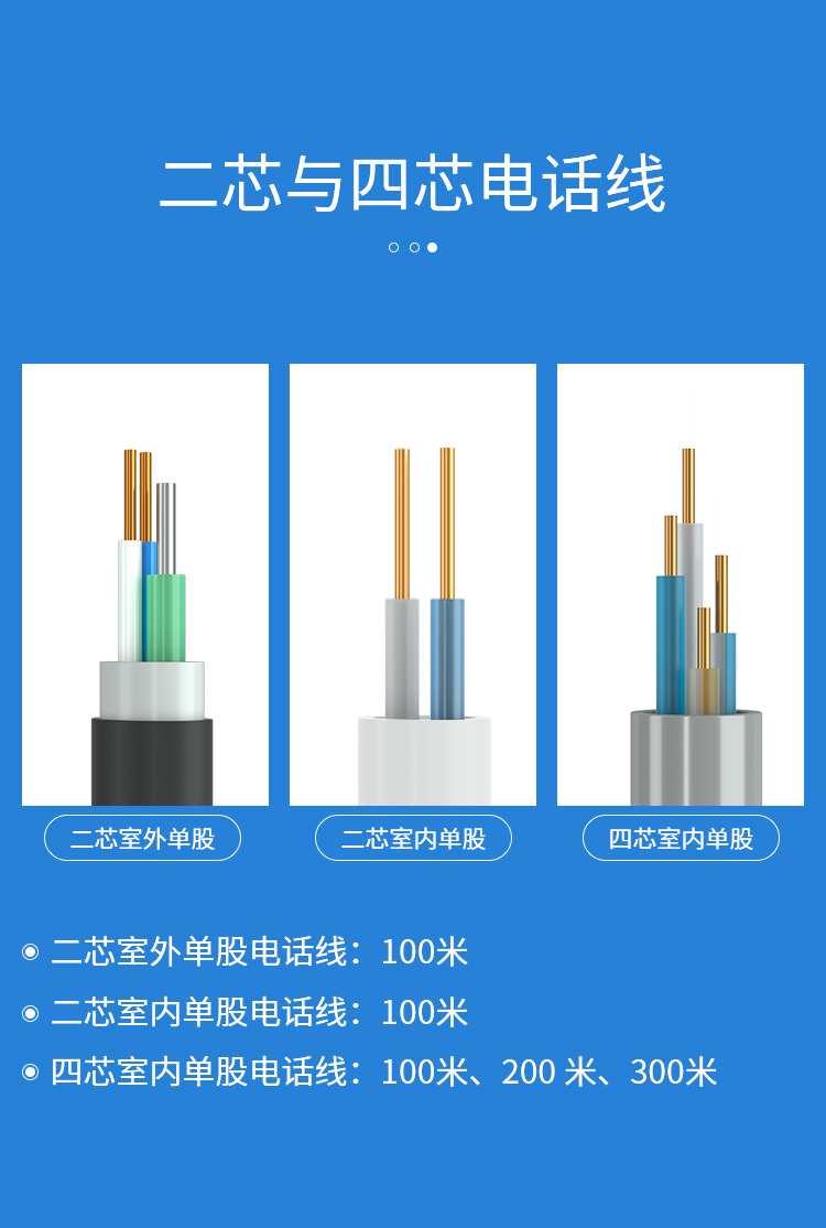 訊浦 二芯單股純銅電話線 2*0.4 100米/卷_http://www.oann34.cn_所有產(chǎn)品_第2張