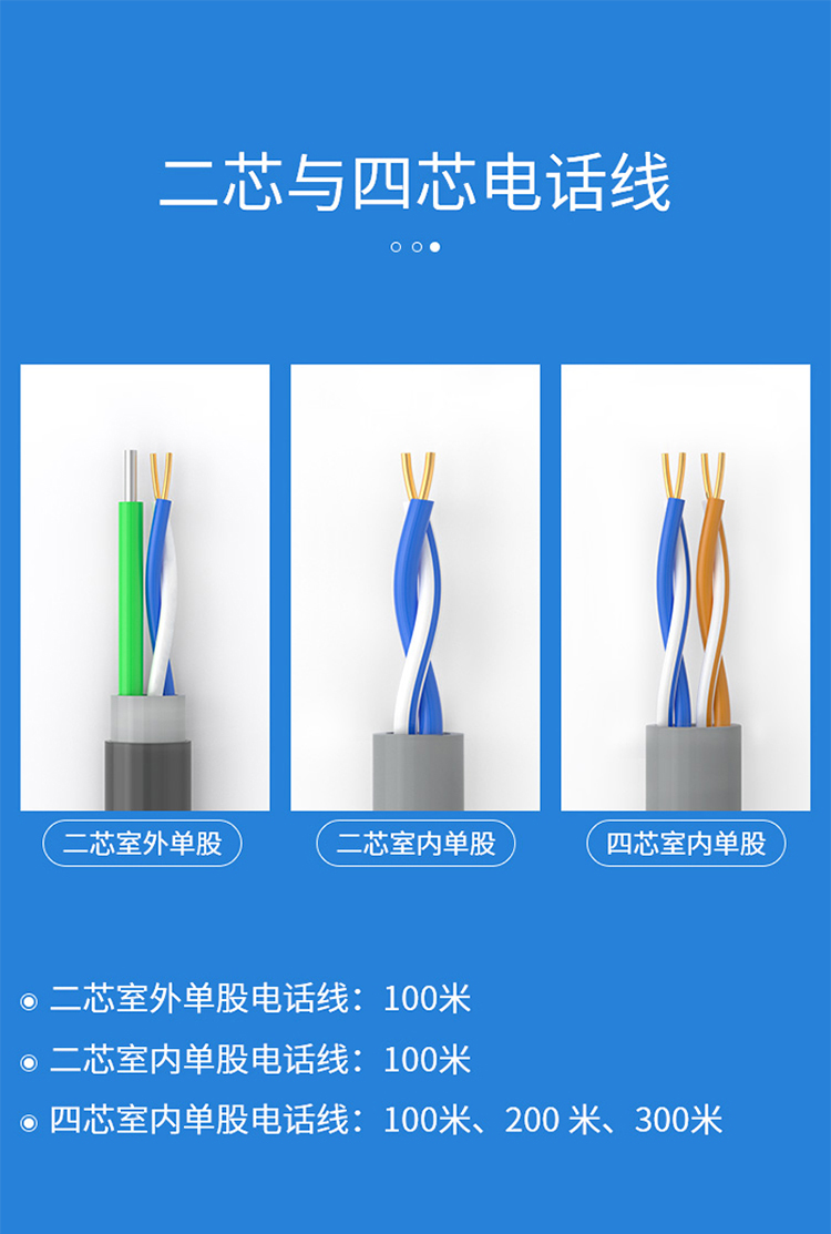 訊浦 四芯單股純銅電話線 300米/箱_http://www.oann34.cn_所有產(chǎn)品_第2張