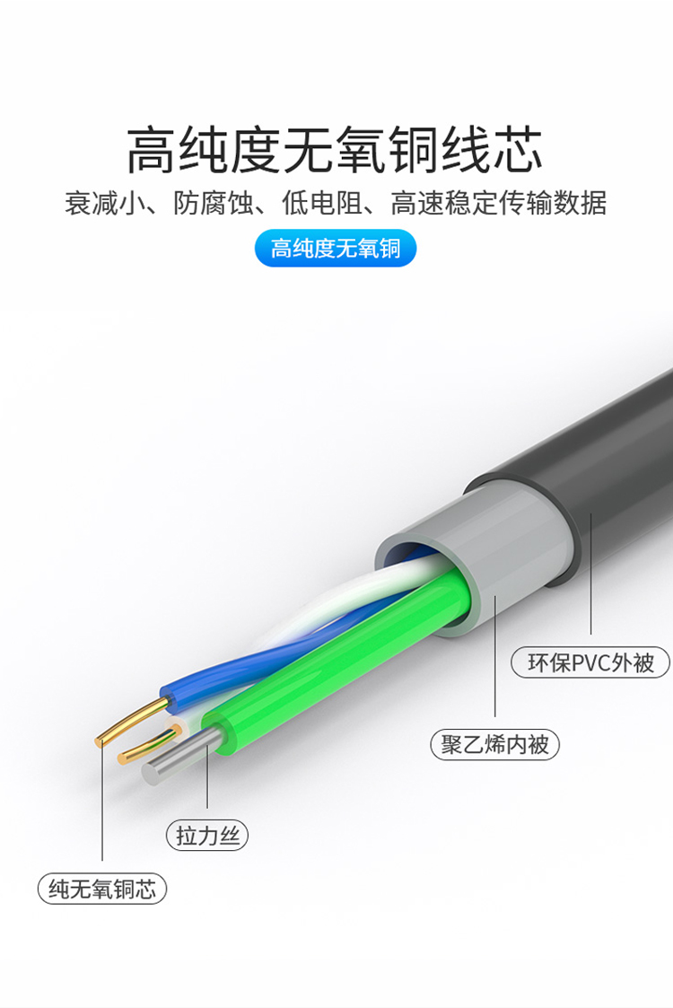 訊浦 室外電話線 二芯單股純銅 黑色外被 100米_http://www.oann34.cn_所有產(chǎn)品_第3張